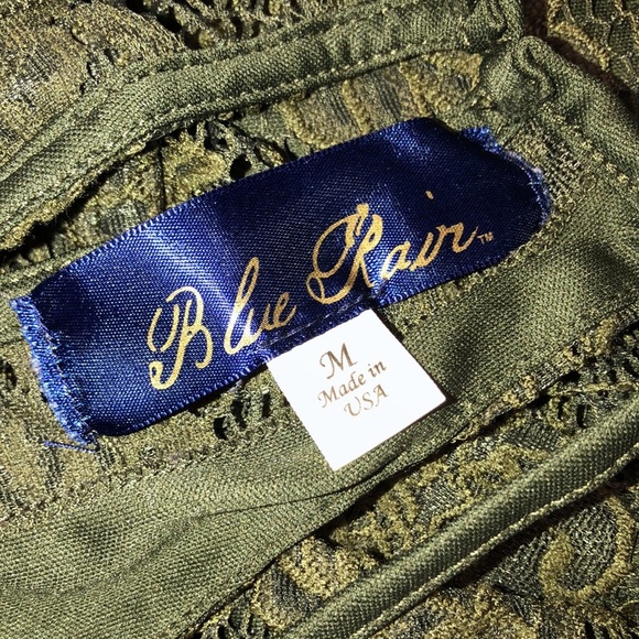 Blue Rain size small olive green flirty romper - Picture 5 of 9